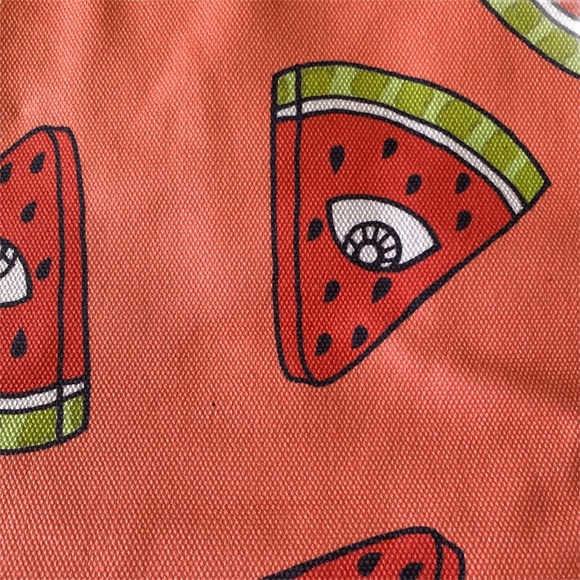 new Valfre ☻︎ Trippy Watermelon Tote Bag Handbag ☻︎ Hand Drawn Artwork ☻︎ Pink - Picture 9 of 14